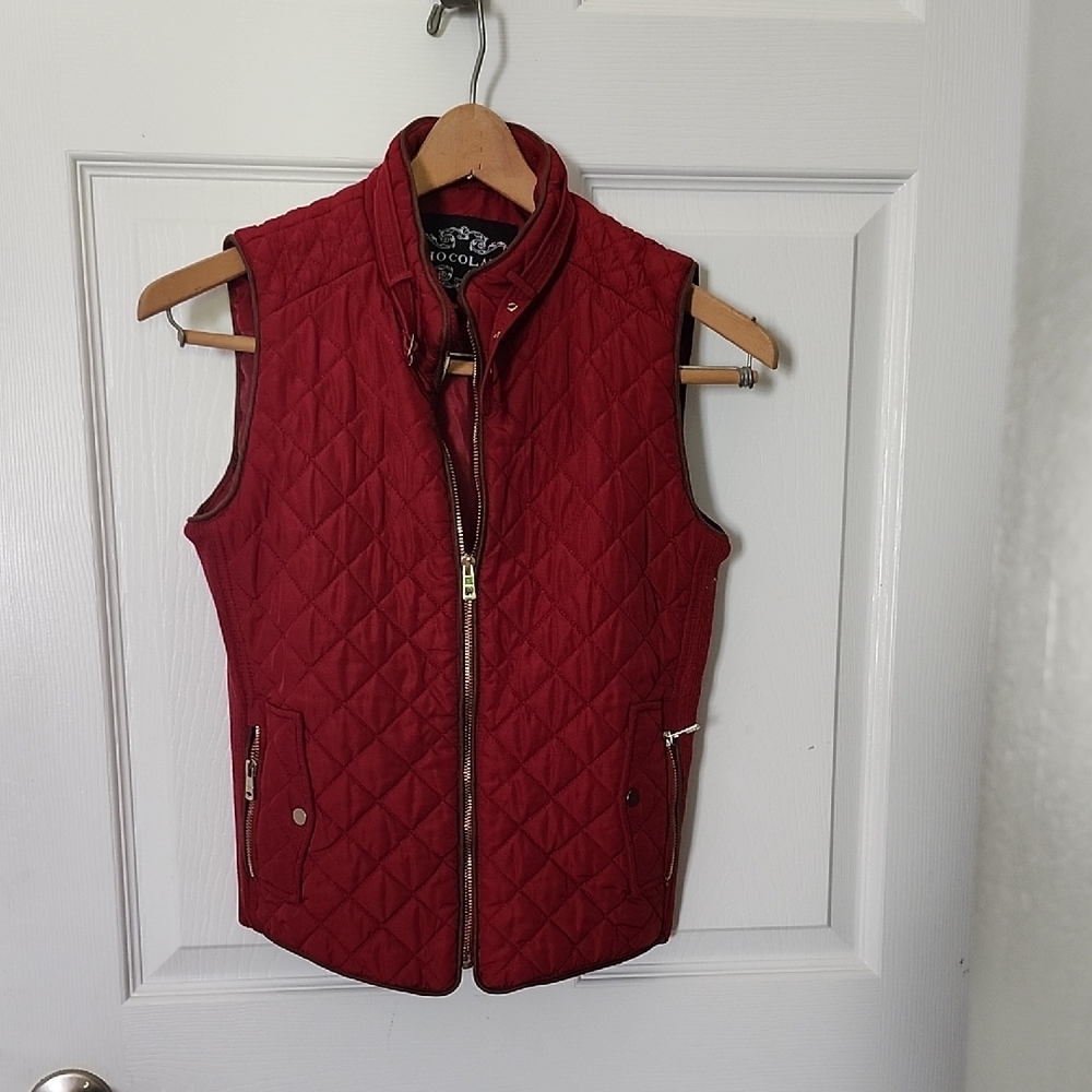 Chocolate Burgundy Quilted Vest